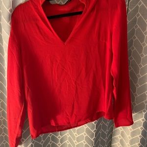 Red v neck shirt